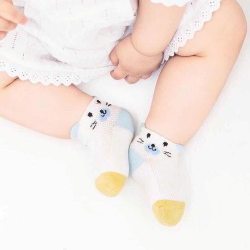 Set 5 đôi tất lưới cổ thấp cho bé trai và bé gái từ 0-2 tuổi chất cotton lưới thông thoáng nhẹ nhàng Baby-S - ST002