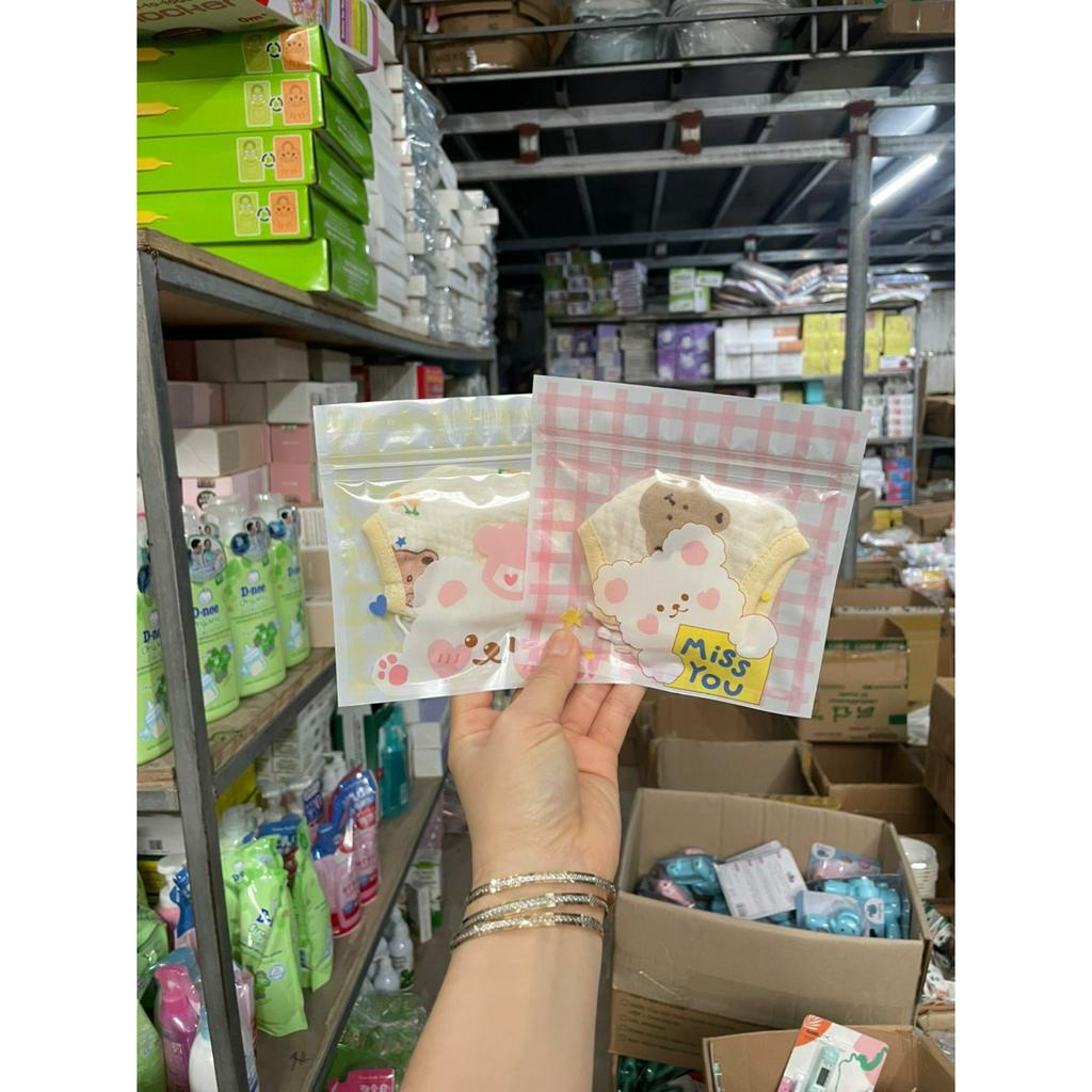 Khẩu trang xô màu vintage kháng khuẩn chống bụi, có nút chỉnh quai đeo