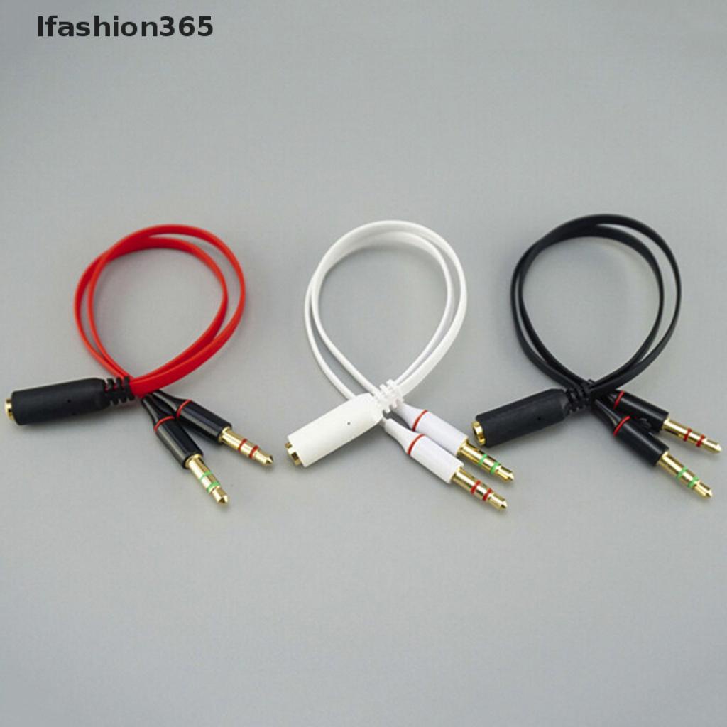 Đầu chia cáp hình chữ Y 3.5mm chuyển từ 2 chốt cắm sang 1 ổ cắm cho tai nghe/ micro