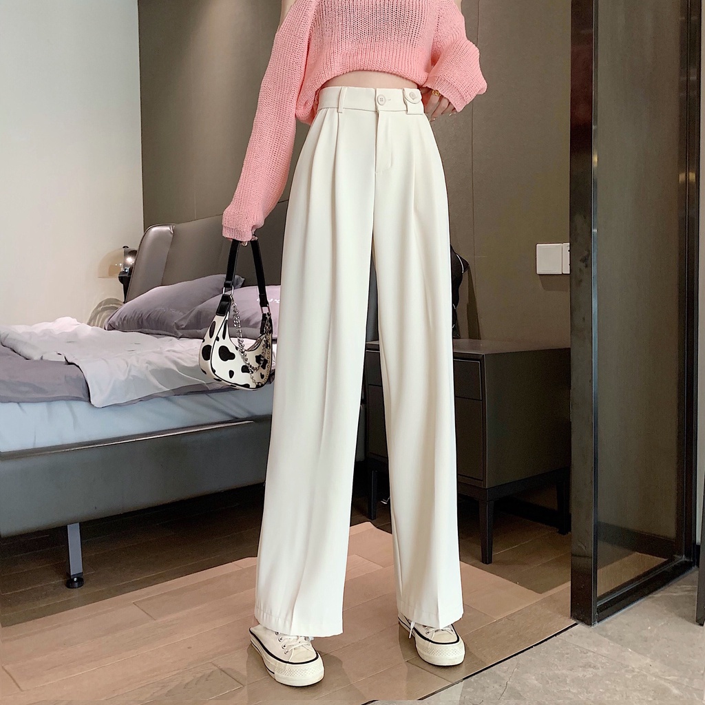 Quần tây ống rộng BIGSIZE ZURI dáng suông, cạp cao QDBS004 Dành cho các nàng từ 55-95kg Mặc đi chơi, công sở, đi học