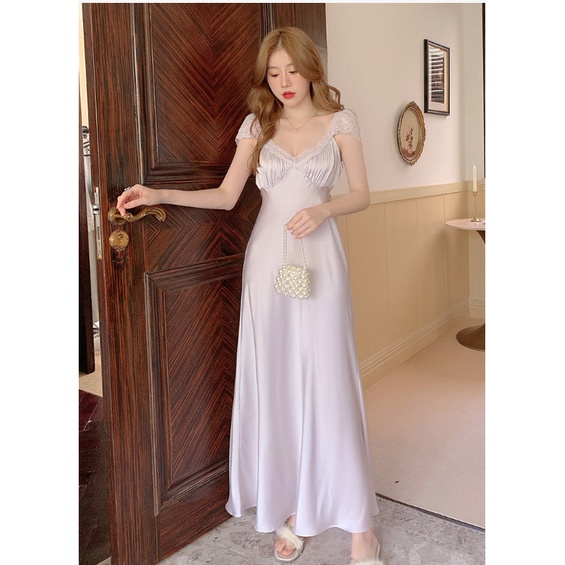 (M.62) Váy ngủ lụa sexy cao cấp, sang chảnh Đầm mặc nhà gợi cảm quyến rũ