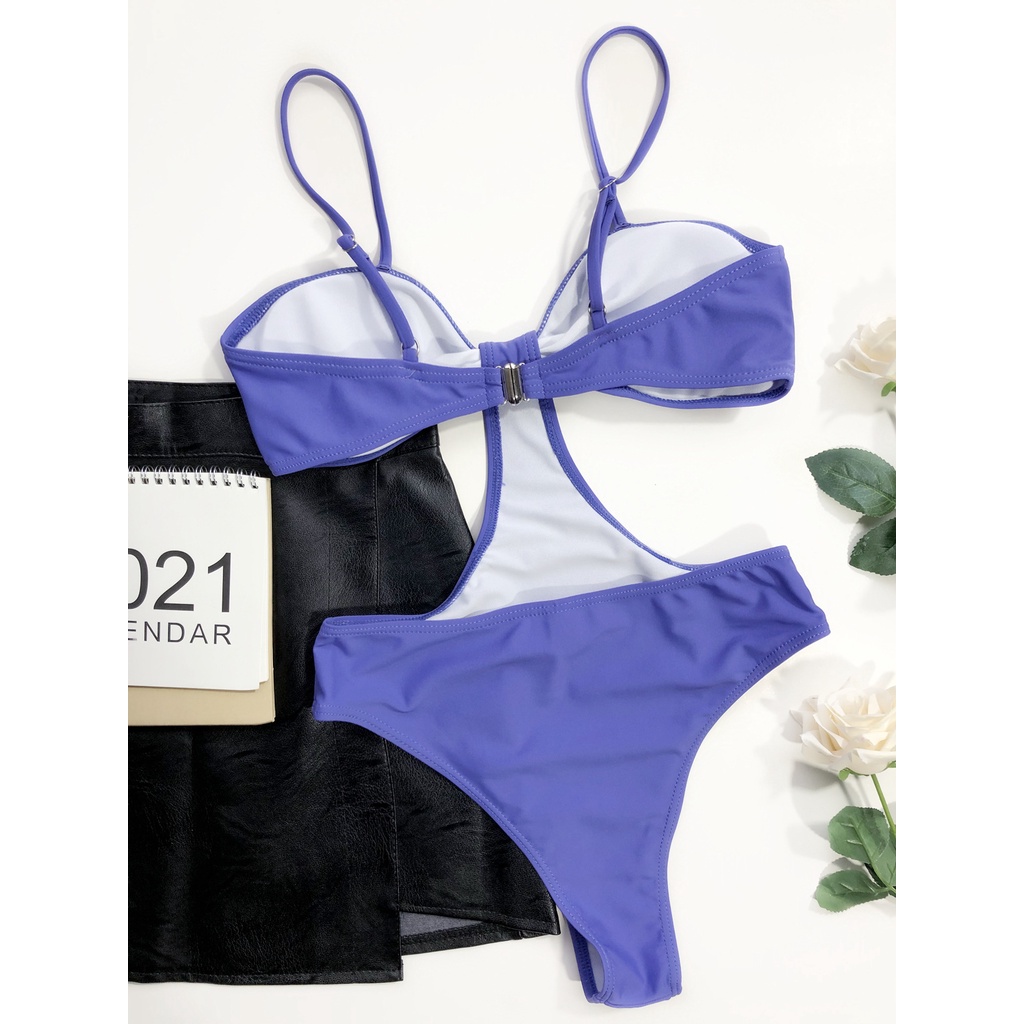 [BKN1663] &lt;ÂU&gt; BODYSUIT XANH TÍM NÚT NGỰC CUTOUT