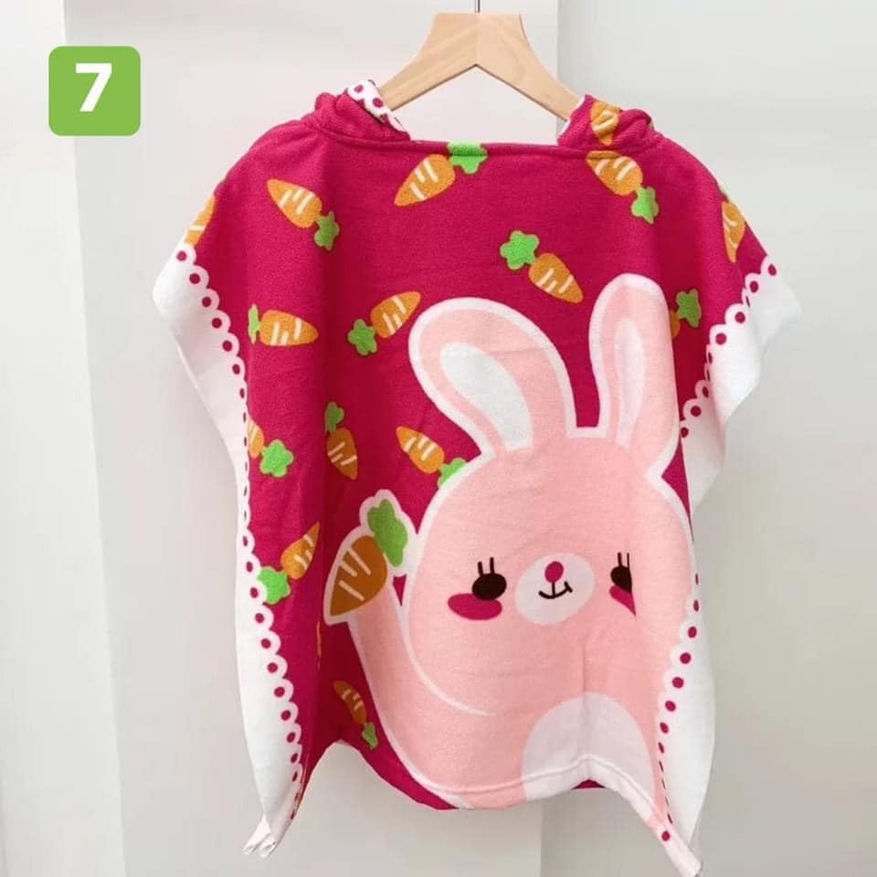 Khăn tắm áo choàng cho bé chất bông thấm hút tốt có mũ trùm đầu đi biển JIMADO D1.108.6