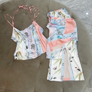 BỘ LỤA 2 DÂY YẾM QUẦN DÀI XẺ XINH