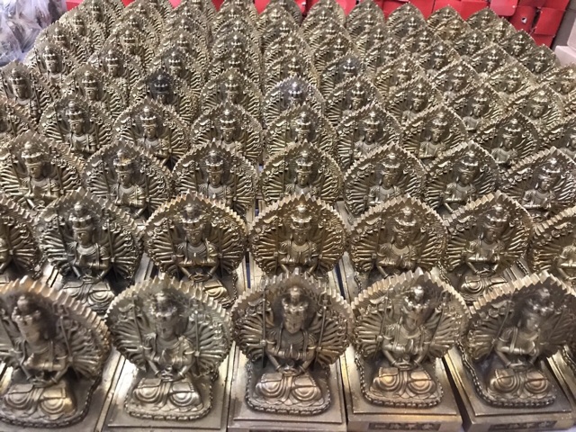 Tượng Phật Nghìn Mắt Nghìn Tay 2 mặt Vật phẩm phong thuỷ bằng đồng