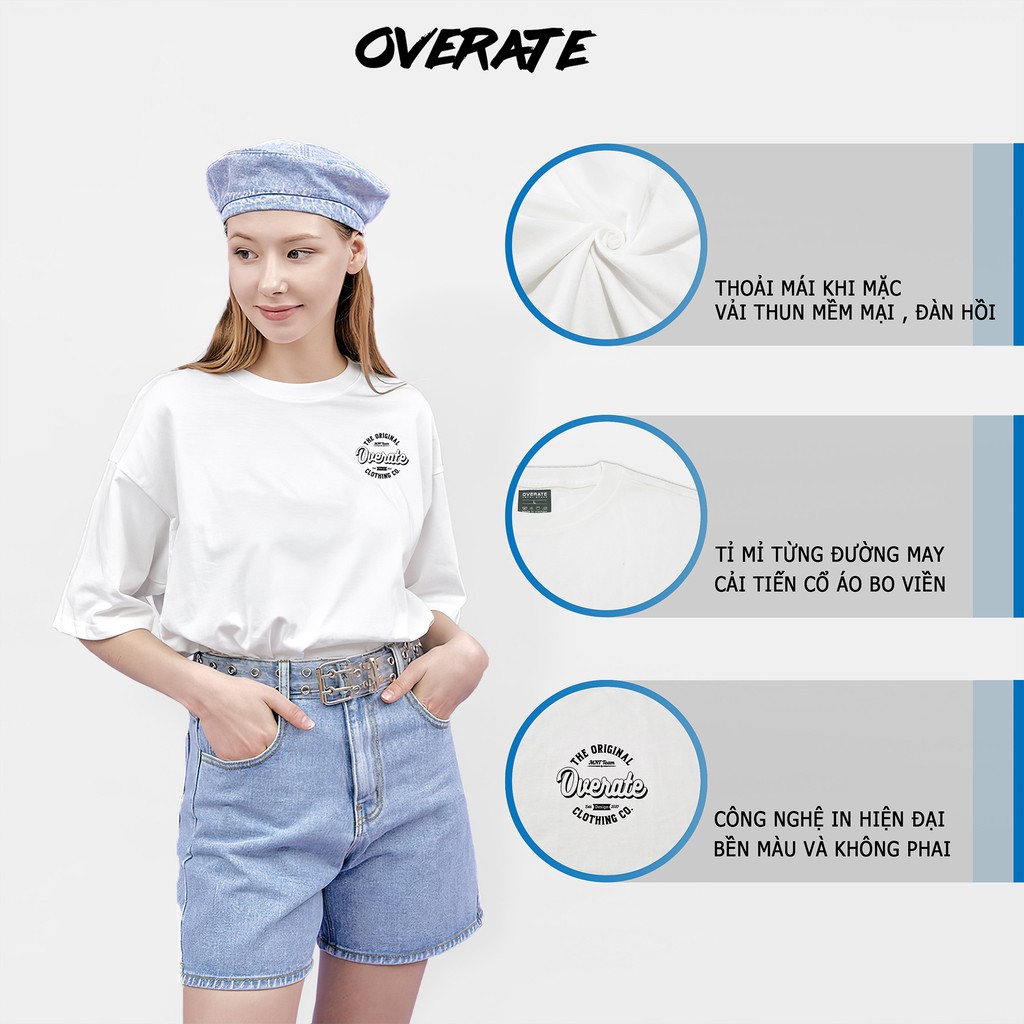 Áo Thun Tay Lỡ - Overate Form Rộng Unisex Vintage Màu Trắng OVT09 ( Chất Vải Siêu Đẹp ) | BigBuy360 - bigbuy360.vn