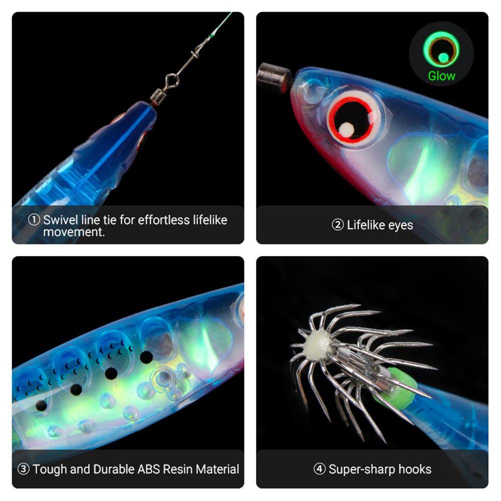 MYRONGVN Mồi Tôm Giả Câu Cá Bằng Gỗ Phát Quang 95mm 8.9g