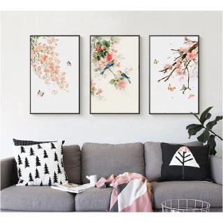 Tranh Canvas Họa Tiết Hoa Bướm Trang Trí Nội Thất