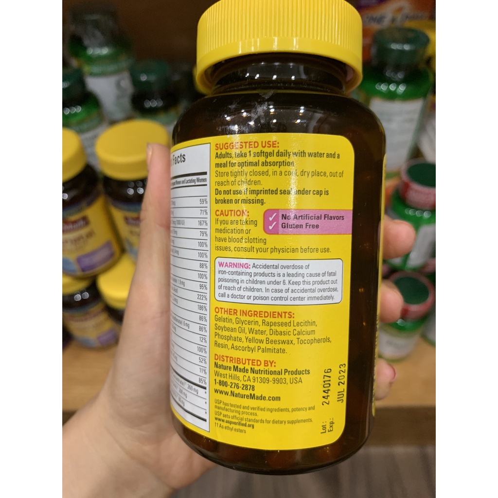 Vitamin Tổng Hợp Cho Mẹ Bầu - NATURE MADE - Prenatal Vitamin + DHA - 110 viên
