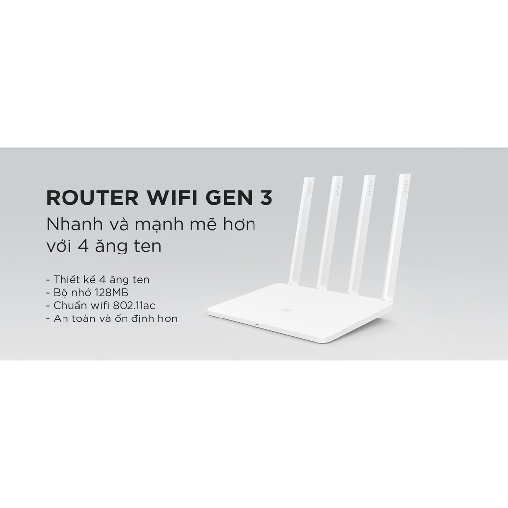 Bộ phát Wifi Xiaomi Router Gen 3 AC Gigabit 1200Mb