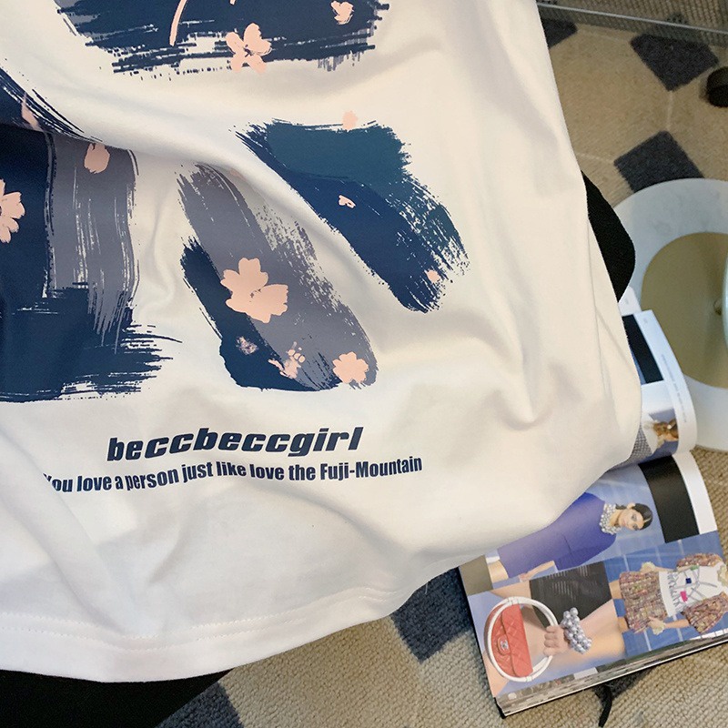 Áo thun PEWARN ngắn tay dáng rộng thiết kế phong cách Hàn Quốc thời trang mùa hè dành cho nam và nữ