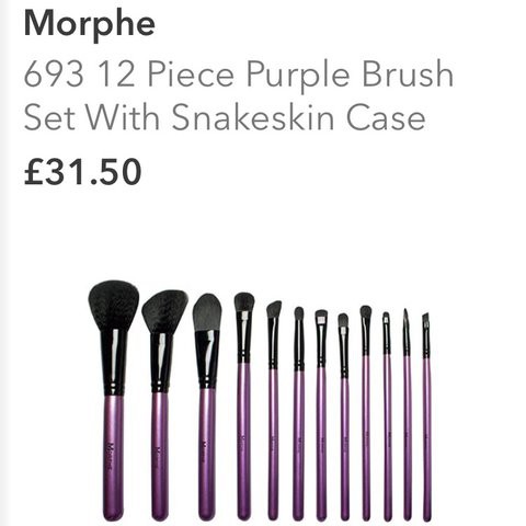 BỘ CỌ 12 CÂY MORPHE 693 12 PIECE PURPLE BRUSH SET WITH SNAKESKIN CASE