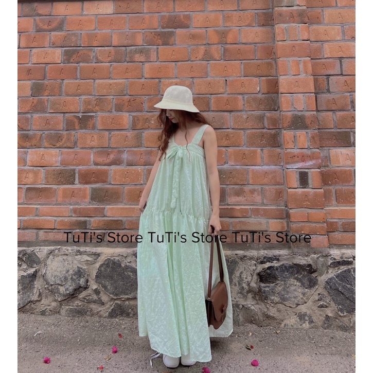 Đầm cột nơ tiểu thư MOCHI DRESS xanh ngọc