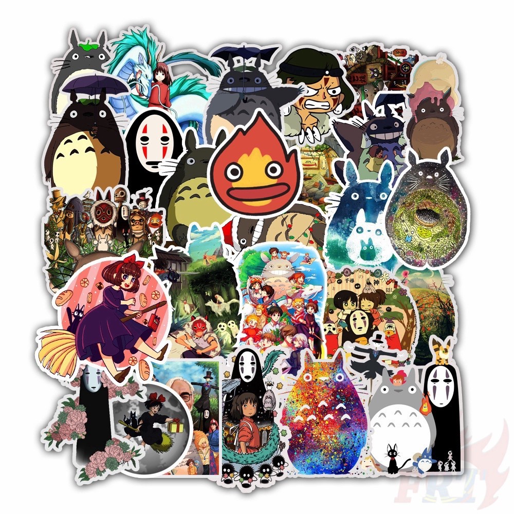 SET 50 STICKER TOTORO SIÊU CHẤT DÁN TRANG TRÍ ĐT LAPTOP VALI TƯỜNG TỦ KỆ MŨ BẢO HIỂM XE MÁY NOTEBOOK