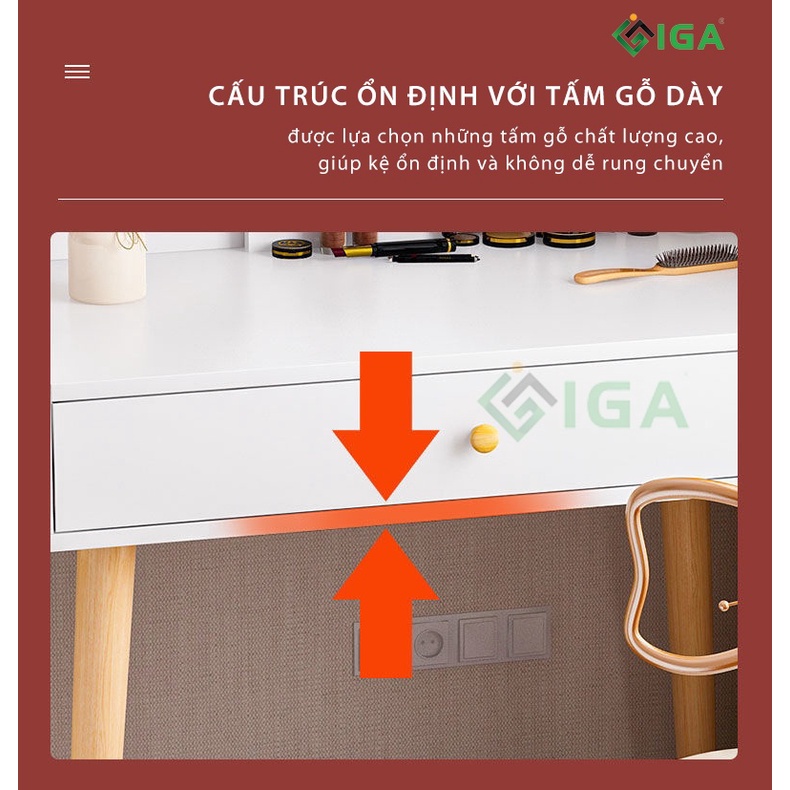 Bàn trang điểm gương LED thương hiệu IGA phong cách hàn quốc GP202