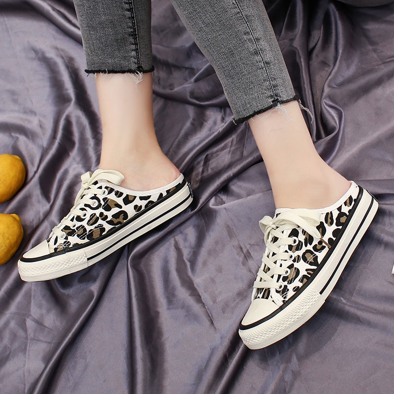 Giày canvas Họa Tiết Da Báo Cá Tính Cho Nữ