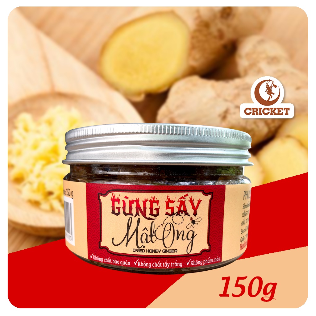 [Date 27/08/2023] Gừng Sấy Mật Ong Phúc An Cao Cấp 150g, Nguyên Liệu Trà Sữa CRICKET