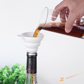 Protable Mini Silicone Foldable Liquid Funnel Hopper Kitchen Tool Gadget