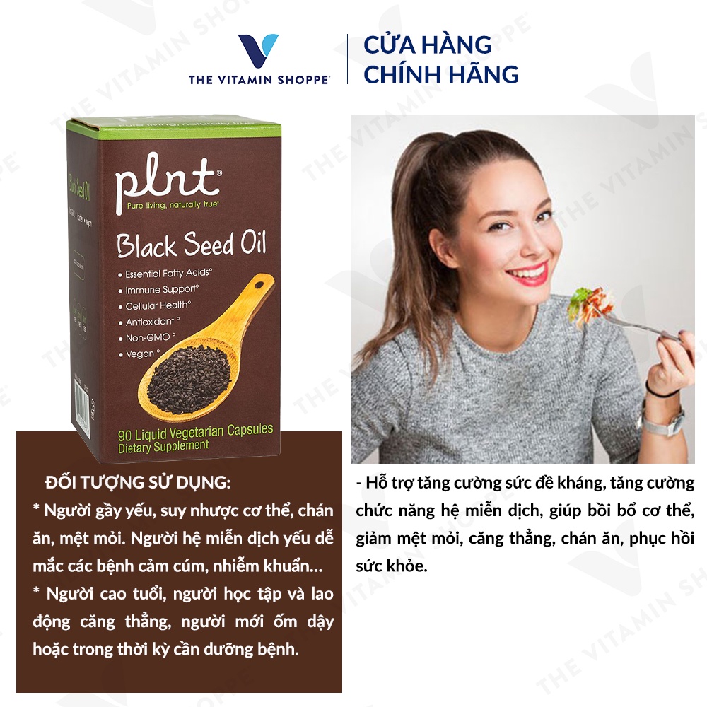 Viên uống dầu hạt thìa là đen tăng cường hệ miễn dịch PLNT Black Seed Oil 90 viên