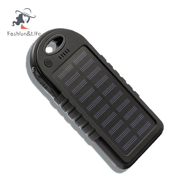 Cục Sạc Dự Phòng Sử Dụng Năng Lượng Mặt Trời Kèm 2 Cổng Usb