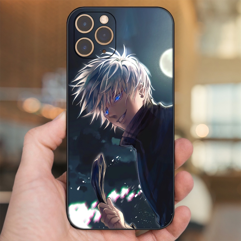 Ốp lưng iPhone 11 Pro dẻo đen cạnh vuông in hình Satoru Jujutsu Kaisen