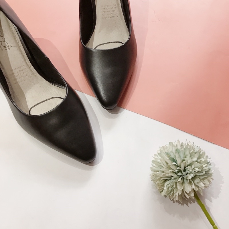 Giày cao gót Supersoft gót trụ 7cm da thật  kèm ảnh chụp thật