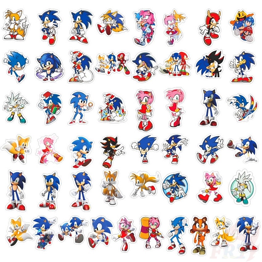 Bộ 100 Miếng Dán Trang Trí Hình Nhân Vật Trong Game Sonic The Hedgehog