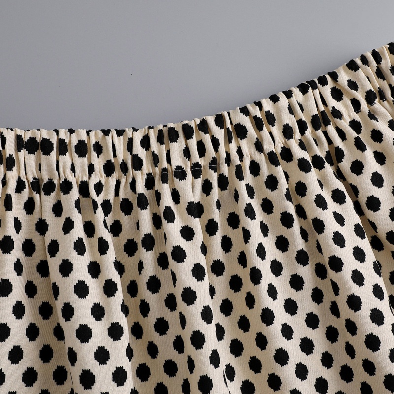 Áo Sơ Mi Giả Nối Dài Phối Chân Váy Chấm Bi Thời Trang Cho Nữ