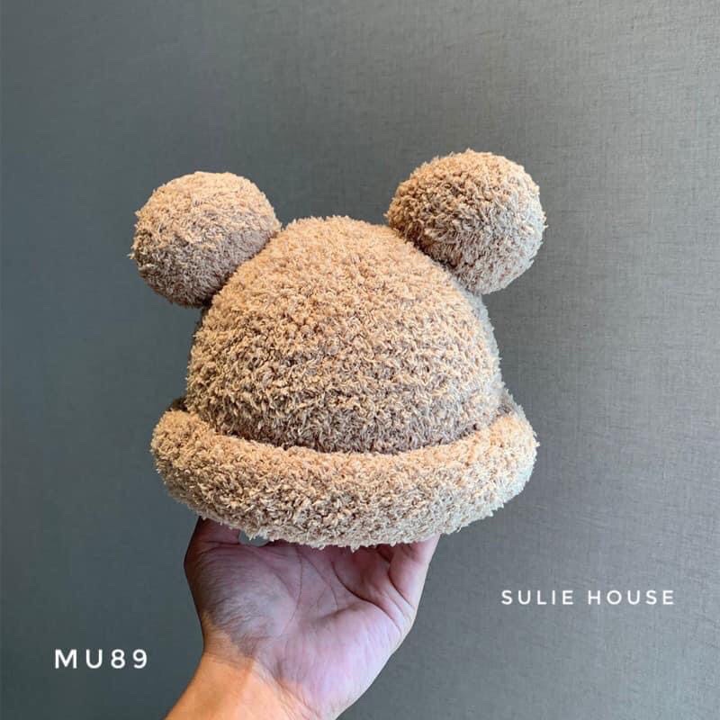 Mũ len lông tai gấu tròn - MU89