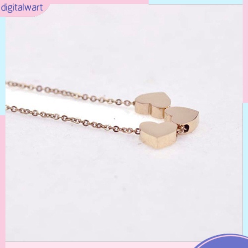 Dây chuyền hợp kim mặt 3 trái tim nhỏ xinh xắn dễ thương dành cho nữ