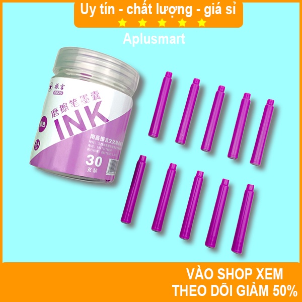 Lọ 30 ống mực xóa được FREESHIP 🚛 Có quà tặng ✅Lọ 30 ống mực xóa được dành cho viết máy xóa được, ruột bút máy tẩy được