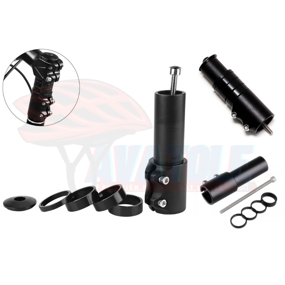 Ống nối Pô Tăng xe đạp thể thao, Giúp nâng Ghi Đông lên 12.4cm, Chất liệu hợp kim nhôm cao cấp