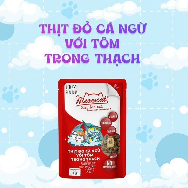 Pate MEOWCAT gói 70g, Thức ăn ướt, Pate dinh dưỡng cho mèo