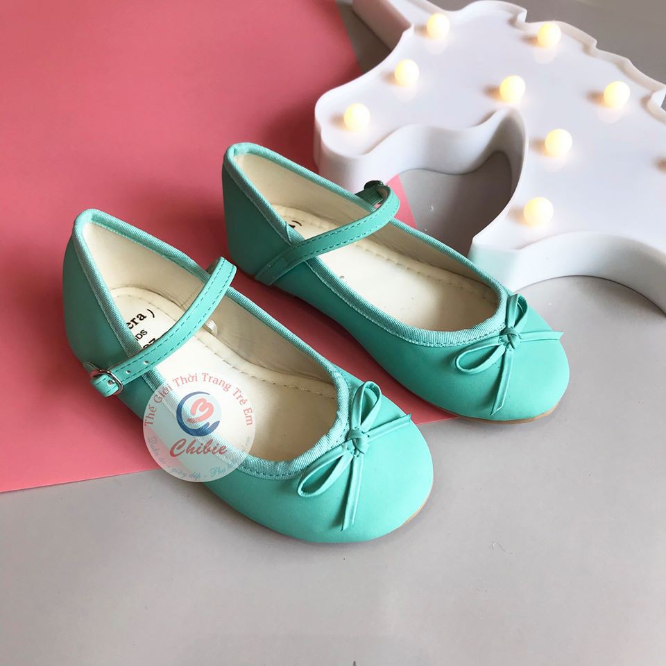 GIÀY BÚP BÊ TRẺ EM SFERA ĐÍNH NƠ màu XANH NGỌC