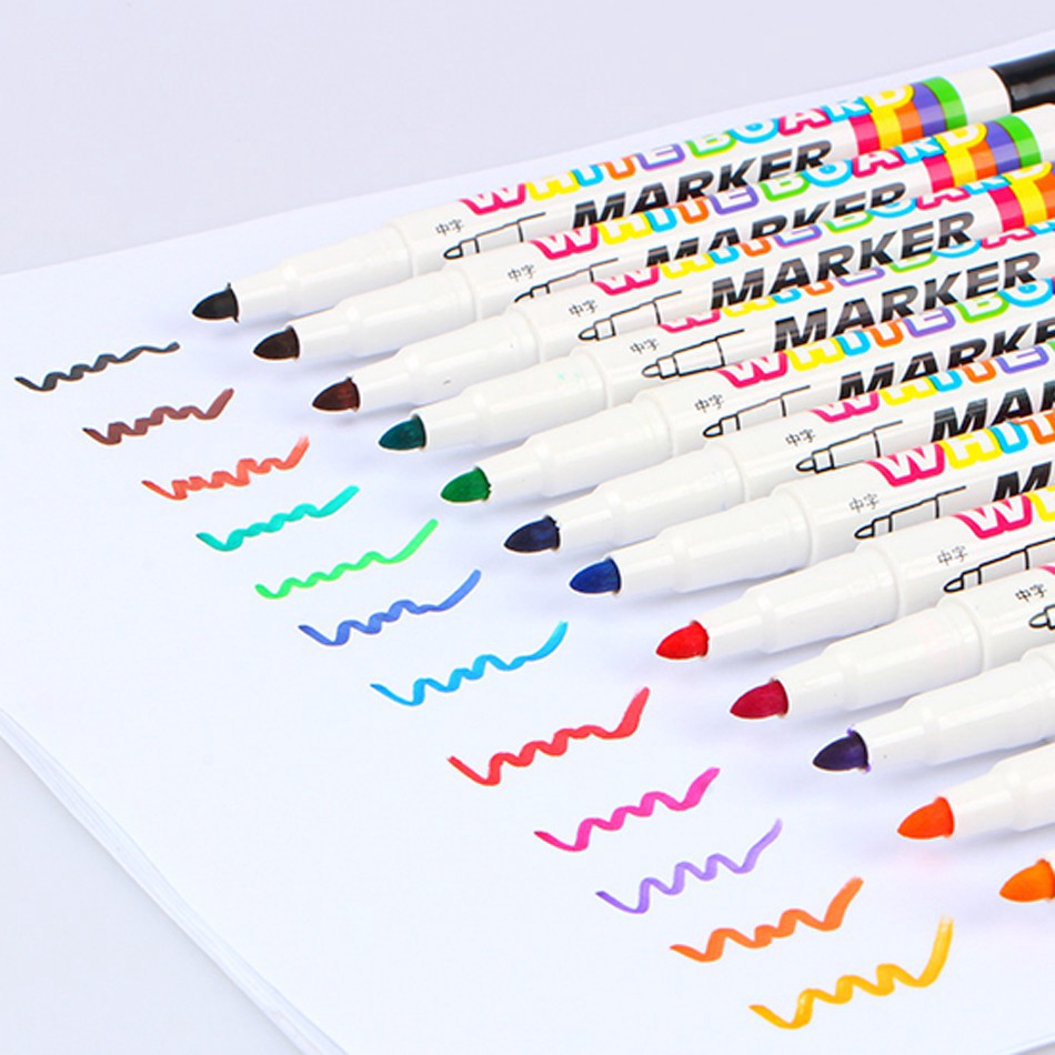 Bút viết bảng trắng 12 màu sắc chất lượng cao