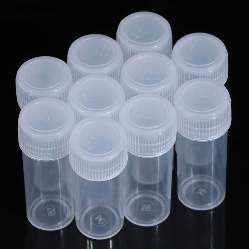 Set 10 Ống Nghiệm Mẫu Thử Bằng Nhựa 5ml Kèm Nắp Đậy Dành Cho Hóa Học