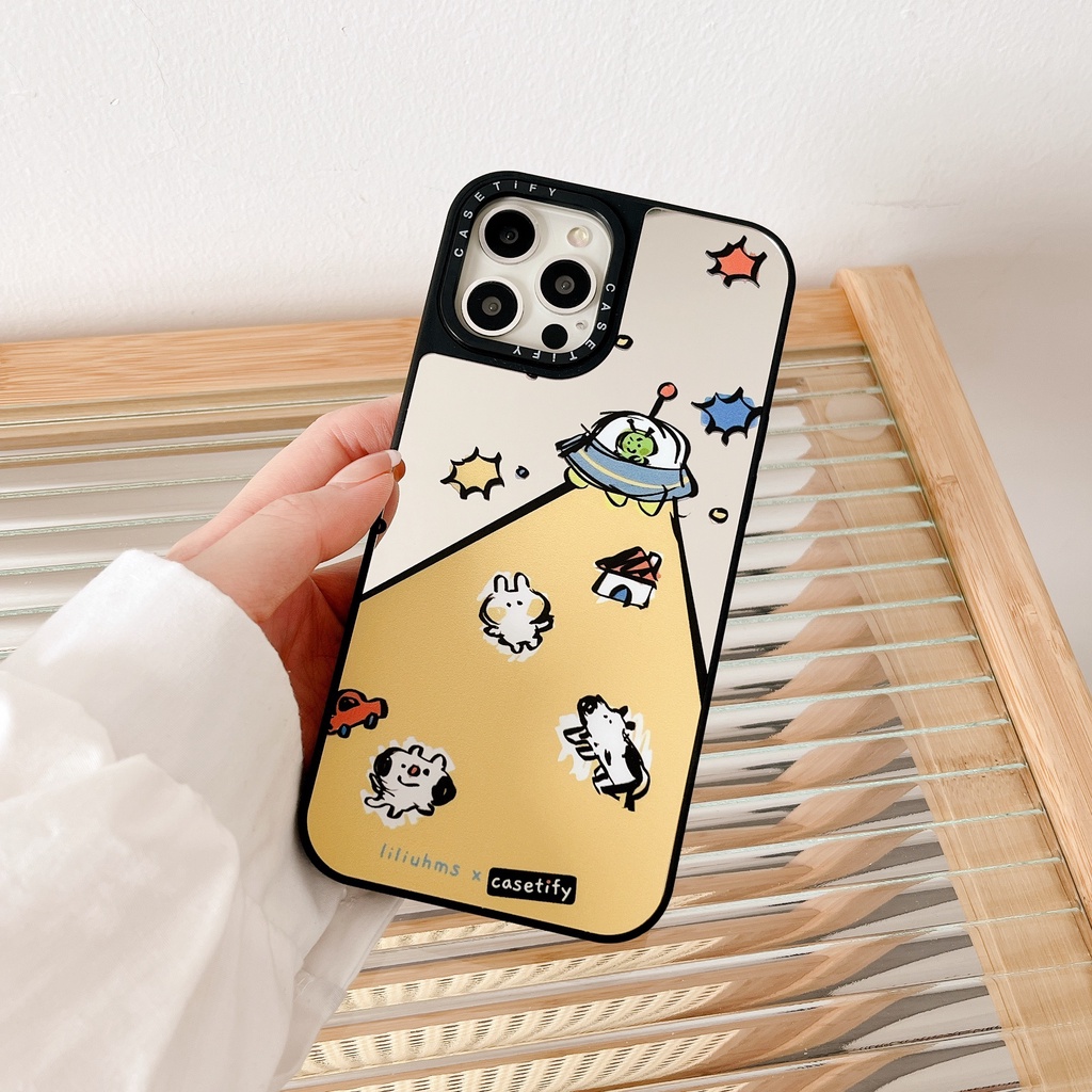 Ốp Lưng Chống Sốc Hình Người Ngoài Hành Tinh Cho iPhone 14 / 13 / 12 / 11 / X / 8 / 7P