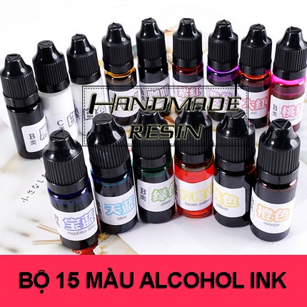 Bộ 15 màu Alcohol Ink tạo hiệu ứng loang bề mặt