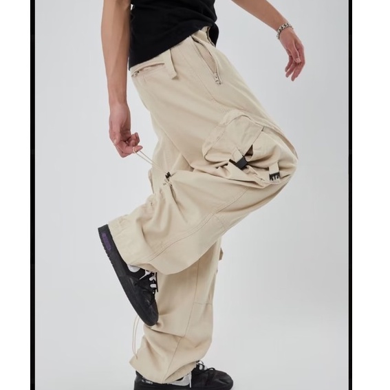 Quần Dài Phối Túi Lớn Phong Cách hiphop Đường Phố Cho Nam Và Nữ