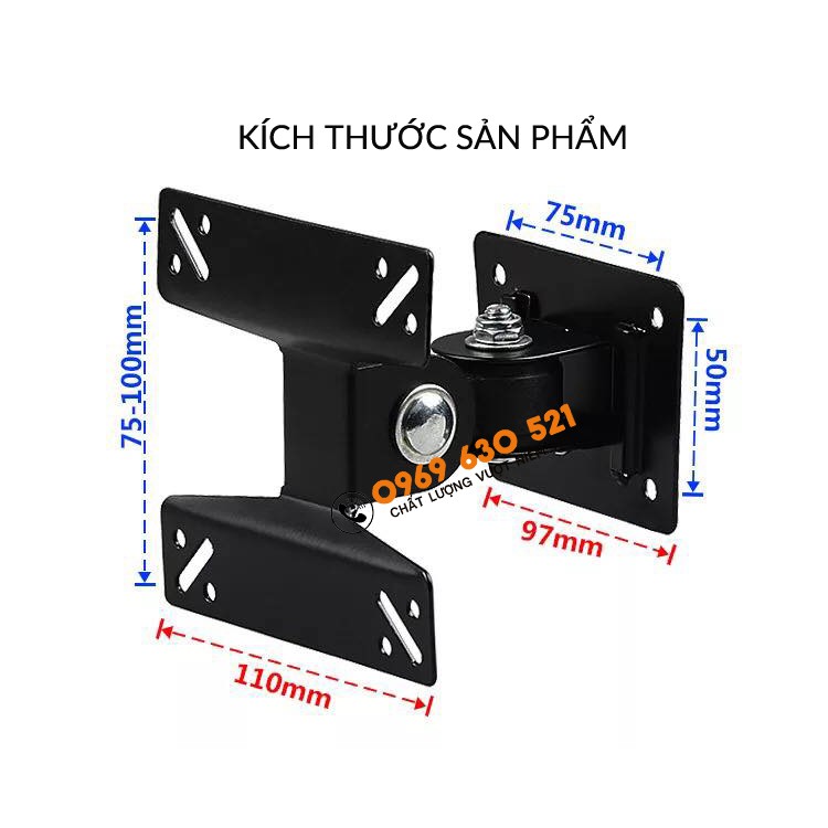 [Mã ELORDER5 giảm 10K đơn 20K] Giá Treo Màn Hình Máy Tính (Gắn Tường) F01 Xoay 180 Độ Hỗ Trợ Màn Hình 17Inch - 32 Inch