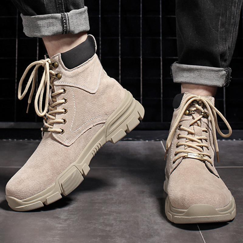 Giày boot nam có cổ,da pu lộn thiết kế châu âu cực ngầu và êm chân-800 | BigBuy360 - bigbuy360.vn