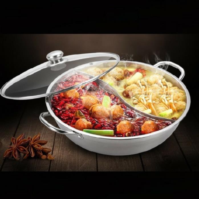 Nồi Lẩu 2 ngăn INOX