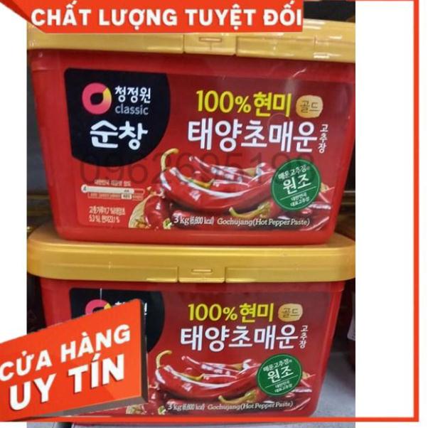 Tương ớt hàn quốc deasang 3kg hộp to cho nhà hàng. 고추장