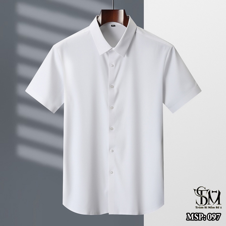Áo sơ mi nam ngắn tay trơn thời trang lịch lãm HALLA áo sơ mi kiểu công sở hàn quốc đẹp
