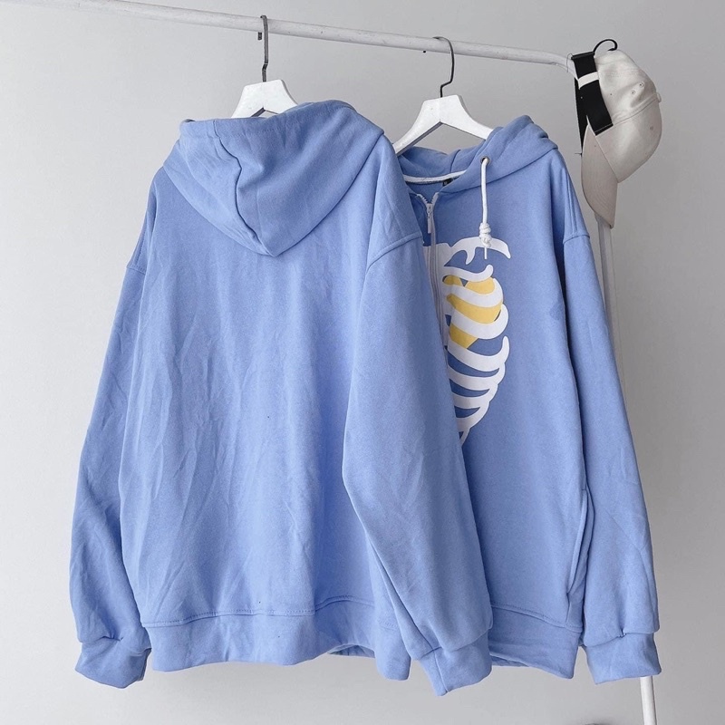 (có sẵn) Áo khoác dây kéo nỉ lót bông VerBlee unisex (nam nữ mặc được)