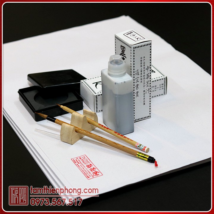 Bộ Dụng Cụ Học Viết Thư Pháp  █  Dành Cho Người Mới | Cọ viết thư pháp - Văn phòng tứ bảo BDC-160