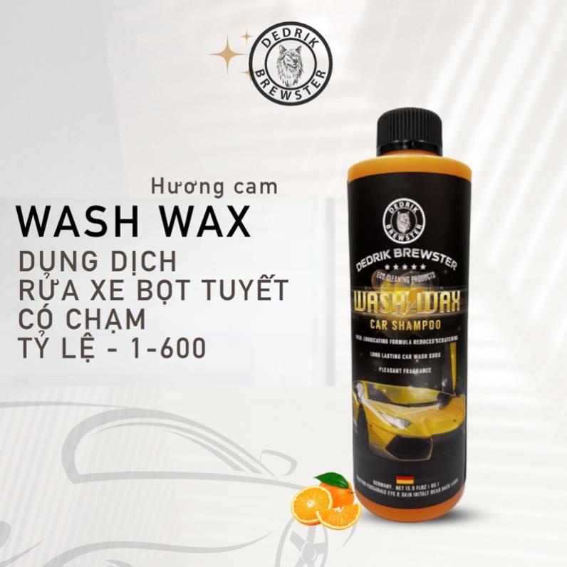 Dung Dịch Rửa Xe Có Chạm CAR WASH WAX Nước Rửa Ô Tô Bọt Tuyết Siêu Bóng Chống Bụi Tĩnh Điện Hương Dứa-Dedrik Brewter 1L