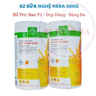 Sữa Nghệ HERA N04 Đẹp Dáng -  Đẹp Da - Hỗ Trợ Đau Dạ Dày - Tốt Cho Mẹ Sau Sinh (02 HỘP 500GRAM)
