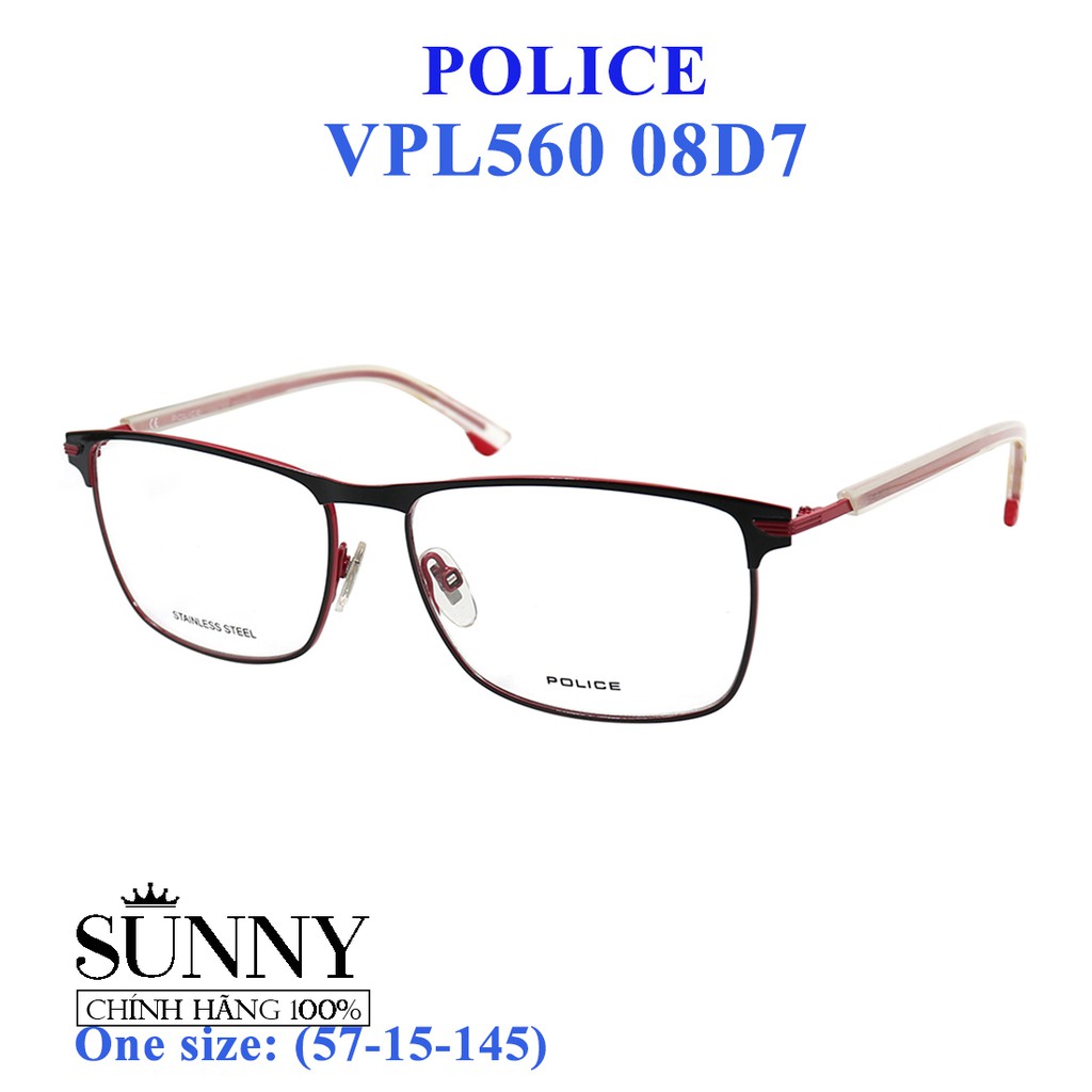 VPL560 - gọng kính thời trang Police chính hãng, thiết kế dễ đeo bảo vệ mắt