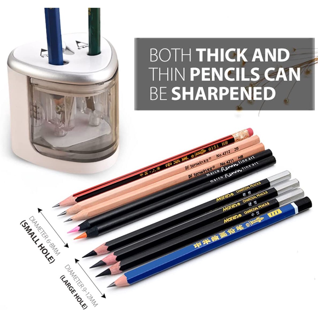 Đồ Chuốt Bút Chì Điện Tử Hai Lỗ 2 Và 6-12mm Dành Cho Học Sinh / Nhân Viên Văn Phòng / Trường Học